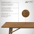 thumbnail image 3 of Channell Wood Dining Table in Walnut Finish, 3 of 7