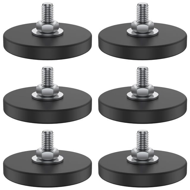 6Pcs Magnet Base 1.7 Inch Neodymium Mounting Magnet M6 Thread Stud Magnet Anti-Scratch Strong Magnet