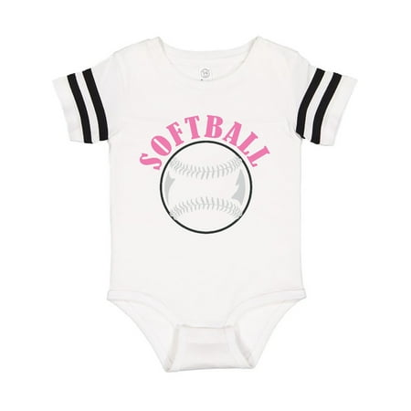

Inktastic Pink Softball For Girls Gift Baby Girl Bodysuit