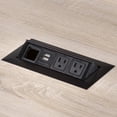 thumbnail image 3 of Safco Module d'Alimentation en Métal avec 2 Prises de Courant et 2 Prises USB en Noir, 3 of 4