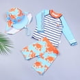 thumbnail image 3 of GYRATEDREAM Baby Toddler Boys Crab Three Piece Rash Guard Swimsuits Kid Long Sleeve Sunsuit 3-13 Years, 3 of 4