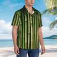thumbnail image 3 of Xecao Green Bamboo Fence1 Print Hawaiian shirt - A Stylish Short-Sleeve Button-Down for Men, Perfect for Casual Beach and Tropical Outings.,Large, 3 of 7