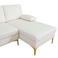 thumbnail image 5 of PonLiving Flannel U-shaped 3-Piece Living Room Sofa set Beige, 5 of 7