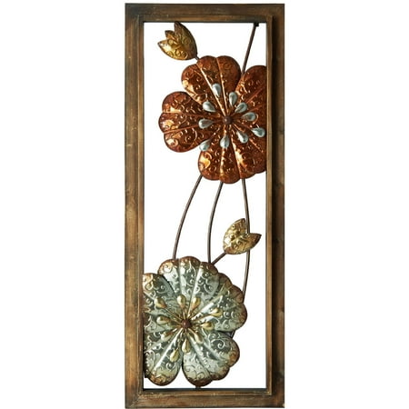  Elements  Green Metal Floral Wall  Decor  Walmart com