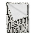 thumbnail image 2 of Grunge Soft Flannel Fleece Throw Blanket, Small Large Grunge Letters in Random Sizes Pattern Alphabet Modern, Cozy Plush for Indoor and Outdoor Use, 50" x 70", Charcoal Grey White, by Ambesonne, 2 of 5