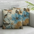 thumbnail image 3 of Shiartex  Light Blue and Brown Pillow Covers Retro Sunflower Flowers Print Decorative Throw Pillows Outdoor Modern Art Floral Pillowcase Square Cushion Case for Home Sofa Couch Bed White, 3 of 5