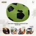 thumbnail image 4 of Ample Decor Soccer Leatherette Bean Bag Cover (Filler Not Included), Double Stitched, Ideal for Children and Teenagers - Green & Black, 4 of 6