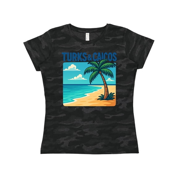 Inktastic Turks & Caicos Beach Paradise Palm Tree Women's T-Shirt