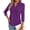 Dark Purple, variant on Womens Polo Shirts Business Casual 3/4 Sleeve Tops V Neck Dressy Work Blouses Office Clothes