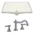thumbnail image 1 of 18.25-in. W CUPC Rectangle Bathroom Undermount Sink Set In Biscuit - Chrome Hardware AI-22907, 1 of 7