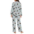 thumbnail image 4 of FOR U DESIGNS Flower Dachshund Pajama Sets for Women 2 Piece Button Down Long Sleeve Pants and V-neck Tops Size 2XL Button Up Night Shirts for Women Sleepwear Pj, 4 of 7