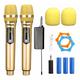 thumbnail image 1 of Micrófono Inalámbrico Profesional Karaoke Kit 2 pcs Universal, Color Oro, 1 of 5