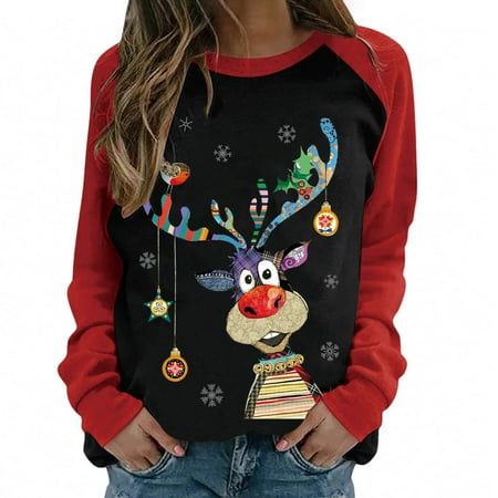 

Christmas Blouses for Women Dressy Shirts for Women Plus Size Maternity Tops Shirts Long Sleeve Women s Pullover Top Snowflake Snowman Print Casual Streetwear Blouse Womens Fall Fashion 2022