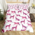 thumbnail image 2 of Erosebridal Safari Cheetah Comforter Cover Twin, Woodland Wildlife Bedding Twin Size, White Pink Room Decorative, Reversible 2pcs (No Comforter), 2 of 7