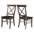International Concepts XBack Dining Chairs with Solid Wood Seat Set