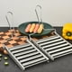 thumbnail image 2 of Hot Dog Roller 5 rodillos salchicha parrilla acero inoxidable salchicha rodillo estante al aire libre parrilla calor uniformemente barbacoa Hot Dog Griller camping barbacoa accesorios con mango, 2 of 4