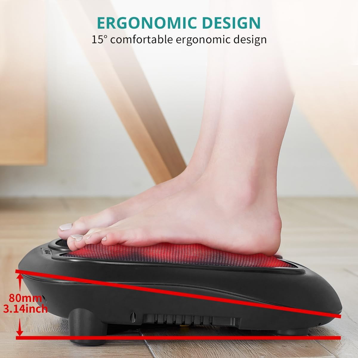 Foot Massager with Heat and Shiatsu Kneading for Pain Relief and Circulation