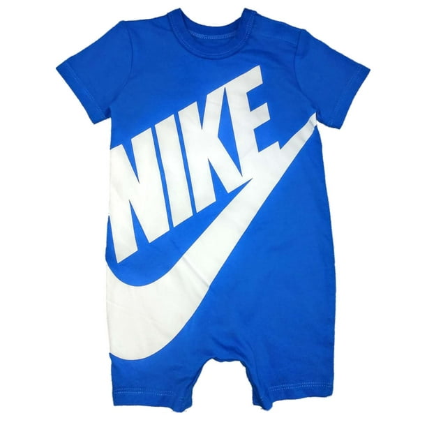 Nike Nike Infant Boys Blue Swoosh Romper Bodysuit Baby Outfit 36m