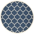 thumbnail image 1 of Safavieh Courtyard Navy Indoor Outdoor Rug - Round 7', 1 of 1