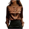 thumbnail image 2 of Blczomt Womens Tops Under $10 Brown 2026 Summer Blouse 2026 Lightweight Blouses for Women Casual,XXL, 2 of 5