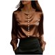 thumbnail image 3 of TaTaai Women's Loose Fit Summer Top Long Sleeve V-Neck Solid Color Pearl Accent Professional Office Casual Blouse Gift, 3 of 5