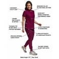 thumbnail image 3 of Green Town Scrubs for Women Scrub Set - Slim Fit Jogger Pant and Mandarin Collar Tuck-In Top, Easy Care Uniform, 3 of 6
