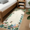 thumbnail image 2 of GlowSol Hallway Runner Rug 2'x6' Kitchen Washable Hallway Non-Slip Bedroom Runner Rug Animal Print Mushroom Forest Print Runners for Laundry, Beige, 2 of 7