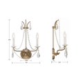 thumbnail image 3 of Crystorama Karrington 2 Light Aged Brass Wall Mount - 12.5"W x 18.5"H x 6.75"D, 3 of 8