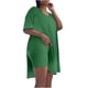 thumbnail image 1 of Mujeres Casual Tallas grandes Trajes de 2 piezas Manga corta Tops sueltos Flacos con cuello en V Biker Shorts Conjuntos Chándales Pompotops qwe22909, 1 of 5