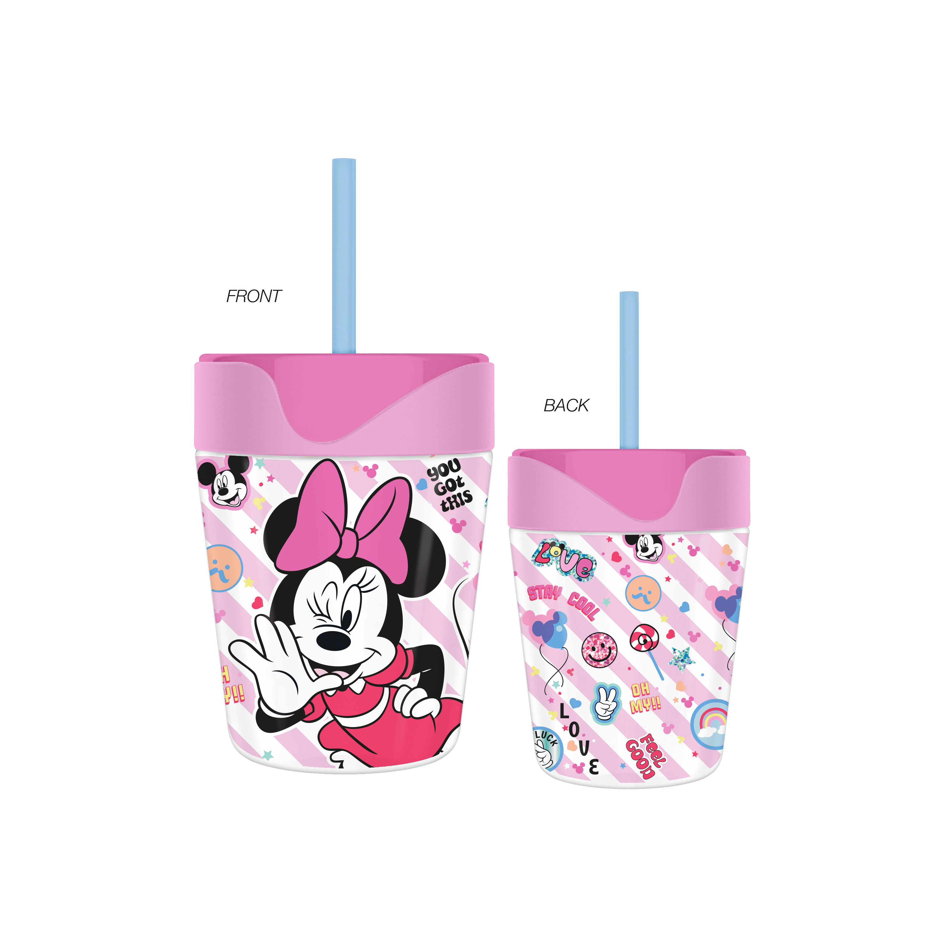 Disney Minnie Mouse Wink Spill Proof Plastic Travel Mug Tumbler with