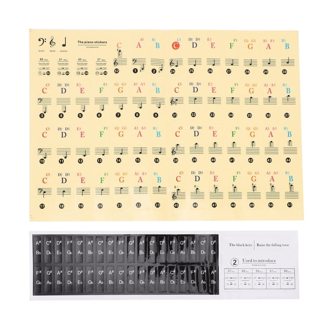 Houderco Adhesivos Prácticos Para De Piano Con De Notas Y Claves