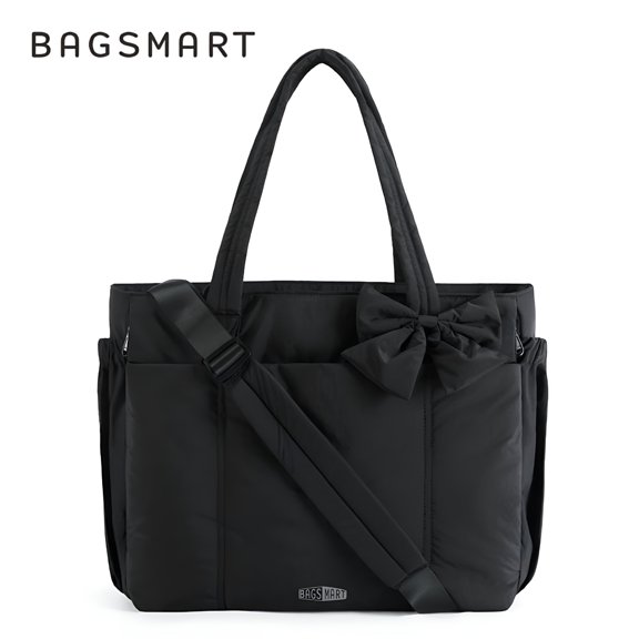 GASTROPOD 2026 New Crush Tote Bag for Women, Puffer Crossbody Laptop Bag for 15.6", Quilted Shoulder Bag with Compartments, Black, for Work, Travel, Daily Use, Commuting, Business Trips, School