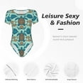 thumbnail image 6 of Uemuo Turtles And Seahorses Pattern Women's One Piece Short Sleeve Swimsuit Rash Guard Surfing Modest Quick-drying Swimsuit Beach Essentials-Large, 6 of 9