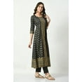 thumbnail image 4 of S MAJIDA Kurta Set for Women Foil Print Polyster Blend Kurta Pant with 3/4 Sleeve, 4 of 5