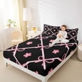 thumbnail image 3 of Erosebridal Girls Kawaii Flowers Bow Bed Sheets 4pcs,Teens Cartoon Floral King Sheets,Ultra Soft Home Decor, 3 of 5