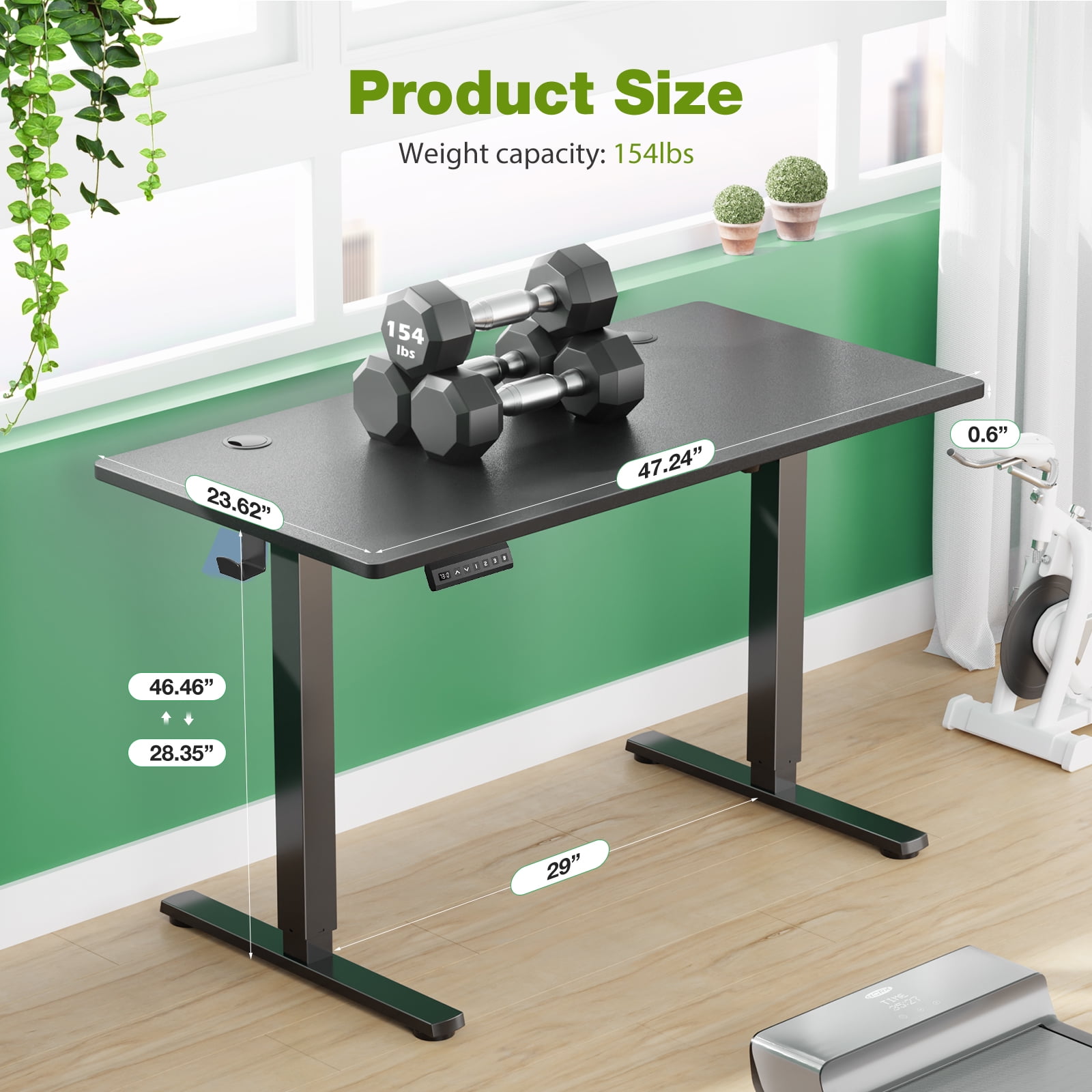 edx Electric Standing Desk & Computer Office Chair Set, 48 x 24 Inches Height Adjustable Desk & Desk Chair, Ergonomic Stand up Desk with Memory Preset for Home Office