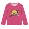 thumbnail image 5 of BRGZLK Kids Long Sleeve T-Shirts Boys Girls Cute Cartoon Bear Graphic Blouses Loose Casual Crewnecks Pullover Tops Hot Pink 3-4 Years, 5 of 5