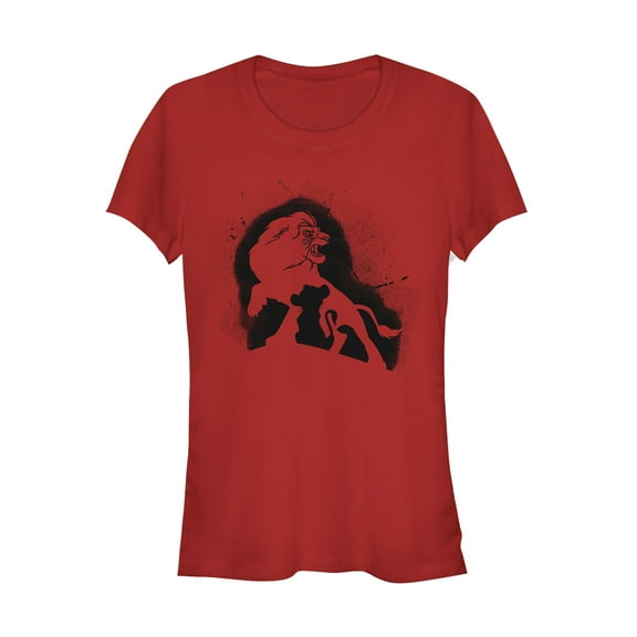 Junior's Lion King Simba Spray Graffiti  Graphic Tee Red Small