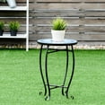 thumbnail image 6 of Costway Outdoor Indoor Accent Table,Mosaic Patio Table, Plant Stand Cobalt Blue Color Scheme Garden Steel, 6 of 10