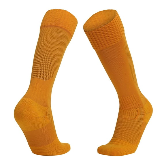 UJNDER Adult Thick Cushion Football Socks Long Tube Breathable Sport Socks Orange