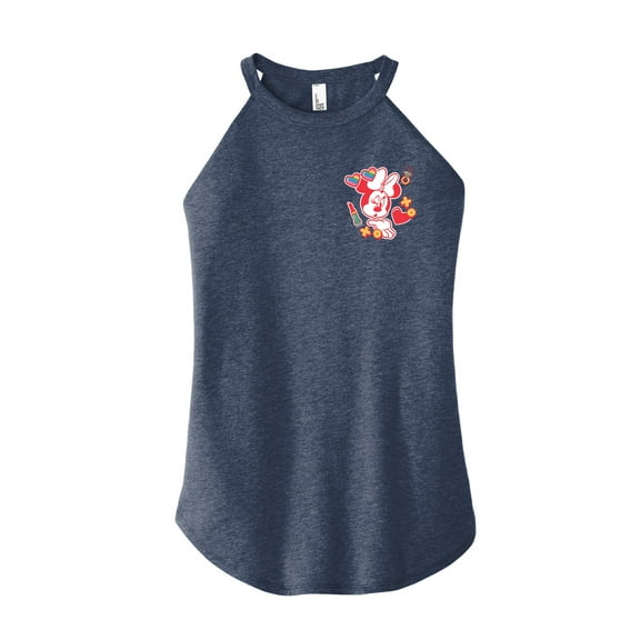 Mickey & Friends - Minnie Wink Face - Juniors High Neck Tank Top