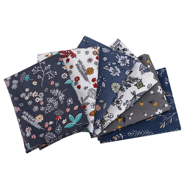 Herwey 50x40cm 6Pcs DIY Flower Pattern Cotton Cloth Printed Fabric Material for Craft