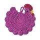 thumbnail image 2 of Posavasos De Pollito Tejidos A Mano Al Crochet Posavasos de pollito tejidos a mano con diseño de rosa roja (1 unidad) JASKFLY, 2 of 8