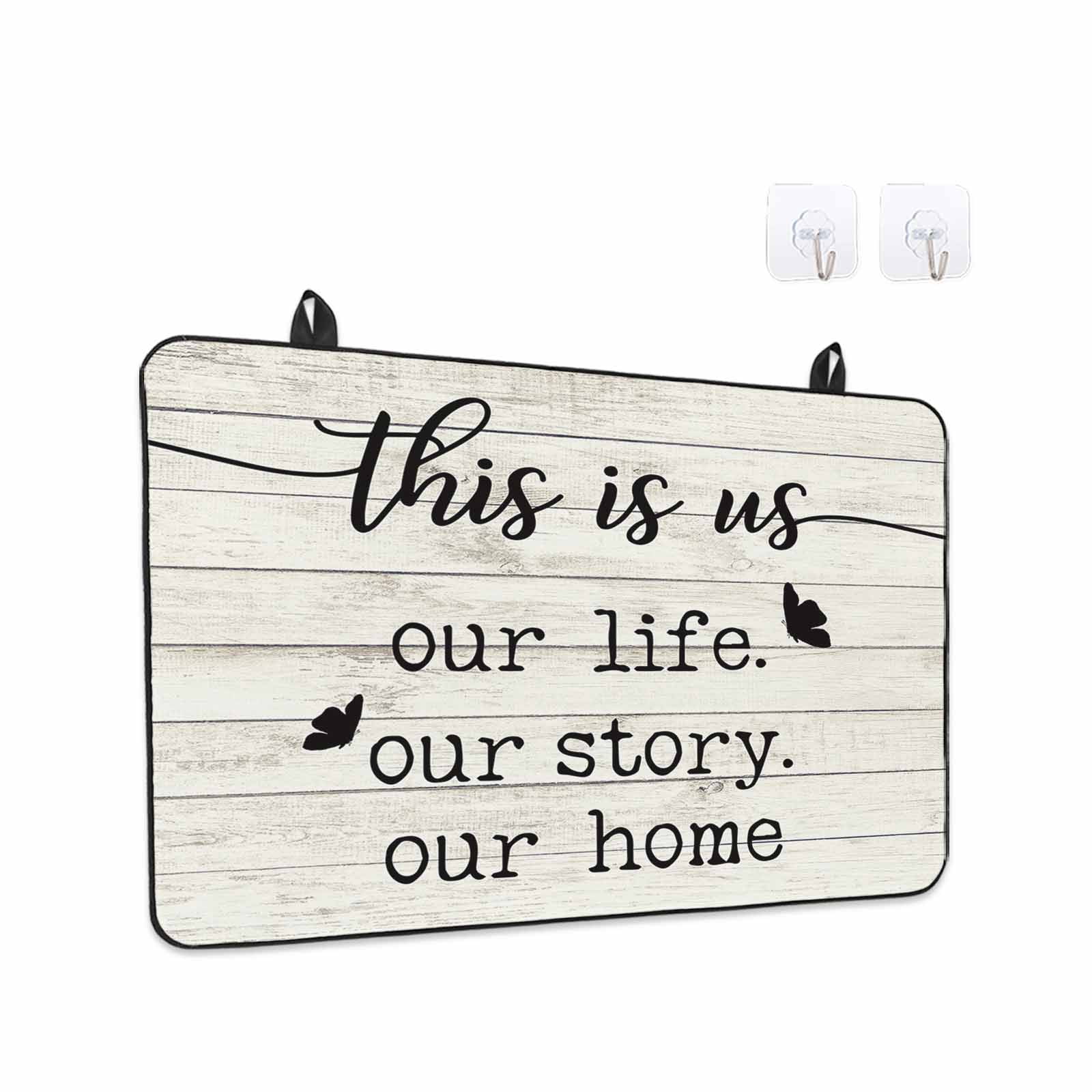 Farmhouse Butterfly Stove Top Cover for Electric Stove, Heat-proof & Non Slip Glass Top Stove Cover Protector, Rustic Retro Wooden Striped Kitchen Flat Cooktop Rubber Mat 24x21 Inches