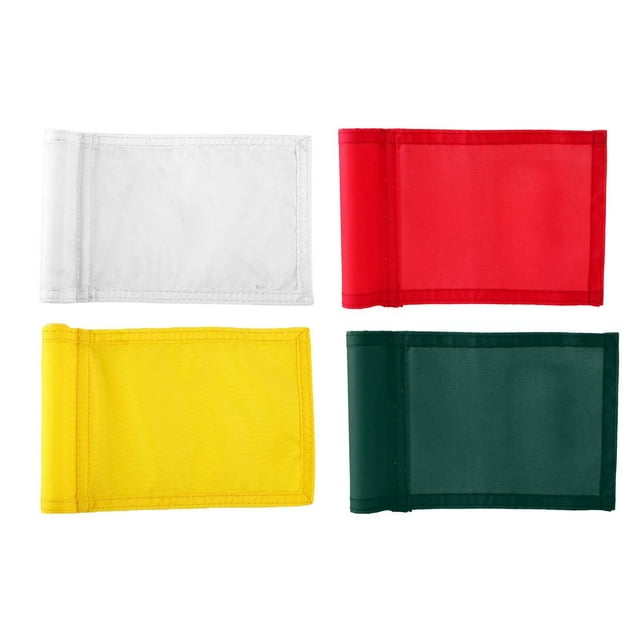 koolsoo Solid Golf Flags with Tube Inserted, All 8" L X 6" H, Putting Green Flags for 4 Colors