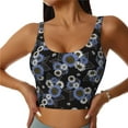 thumbnail image 2 of Haiem Sunflowers Pattern Womens Sports Bra - U Neck Padded Low Impact Yoga Bra Workout Crop Top Gym Moisture-Wicking Workout Vest -XX-Large, 2 of 9
