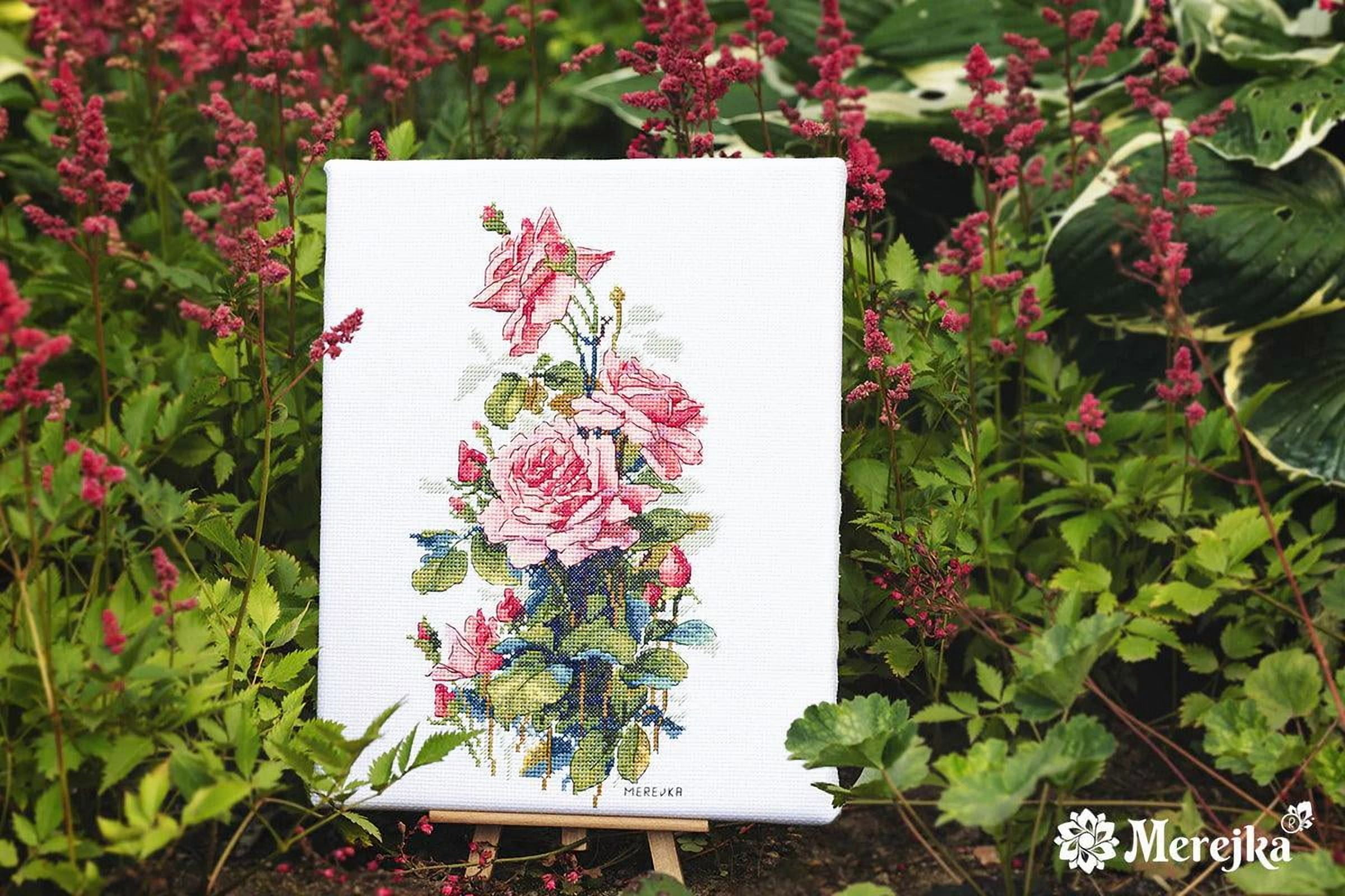 Pink Roses K-155 Counted Cross-Stitch Kit