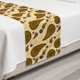 thumbnail image 2 of Paisley Bed Runner, Continuous Eastern Motifs Floral Ornaments Vintage Illustration, Decorative Accent Bedding Scarf for Hotels Homes and Guestrooms, Twin, Caramel Beige, by Ambesonne, 2 of 2