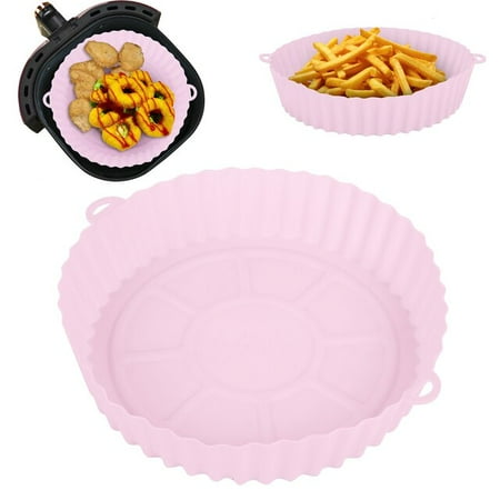 

DabuLiu 18m Silicone Basket Air Fryer Baking Pan For Pastry Pizza Chicken Mat Reusable Round Replacemen Grill Pan Accessories