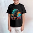 thumbnail image 2 of Gubotare Kids Shirt Boys Girls Dinosaur Graphic Dinosaur Printed T-Shirts Unisex Short Sleeve Summer tees Size 9-10 Years (Black,9-10 Years), 2 of 5